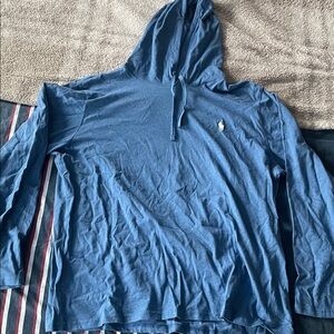 Polo by Ralph Lauren Blue Hooded Lightweight Shirt Jacket